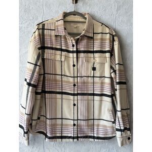 Roark Women's Amberley Oversized Button Up Shirt/Shacket Size XL - White Wolf